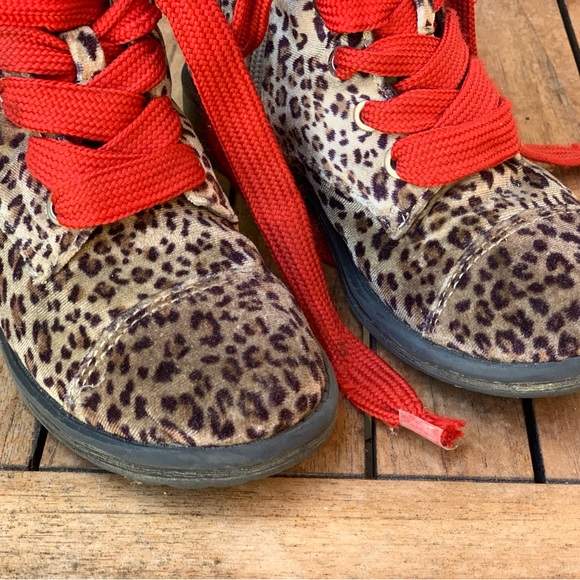Velvet Leopard print combat boots - 13 - Picture 3 of 6